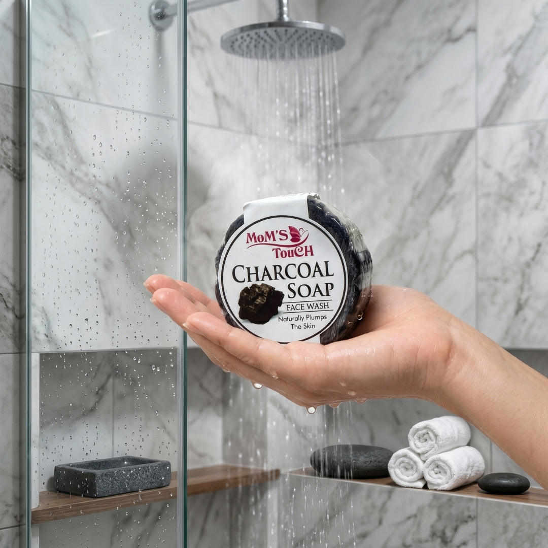 MoM'S TouCH ® CHARCoAL SoAP | NATuRALLy PLuMPS THe SKiN | FACe WASH | 50gm |