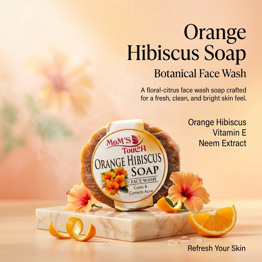 MoM'S TouCH ® oRANGe HiBiSCuS SoAP | CuReS & CoRReCTS ACNe | FACe WASH | 50gm |