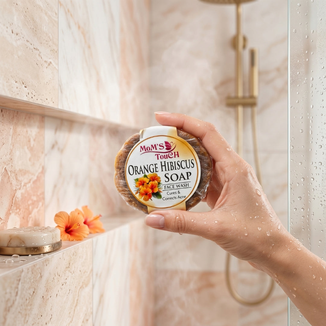 MoM'S TouCH ® oRANGe HiBiSCuS SoAP | CuReS & CoRReCTS ACNe | FACe WASH | 50gm |