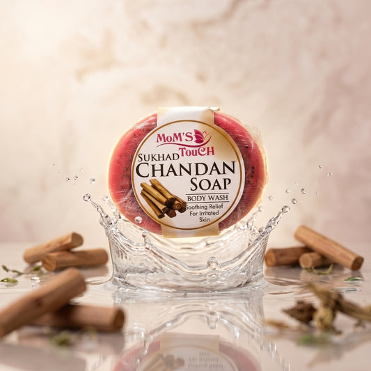 MoM'S TouCH ® SuKHAD CHANDAN SoAP | SooTHIliNG ReLieF FoR iRRiTATeD SKiN | WiTH VITAMIN-E & NEEM EXTRACT | BoDY WASH | 90gm |