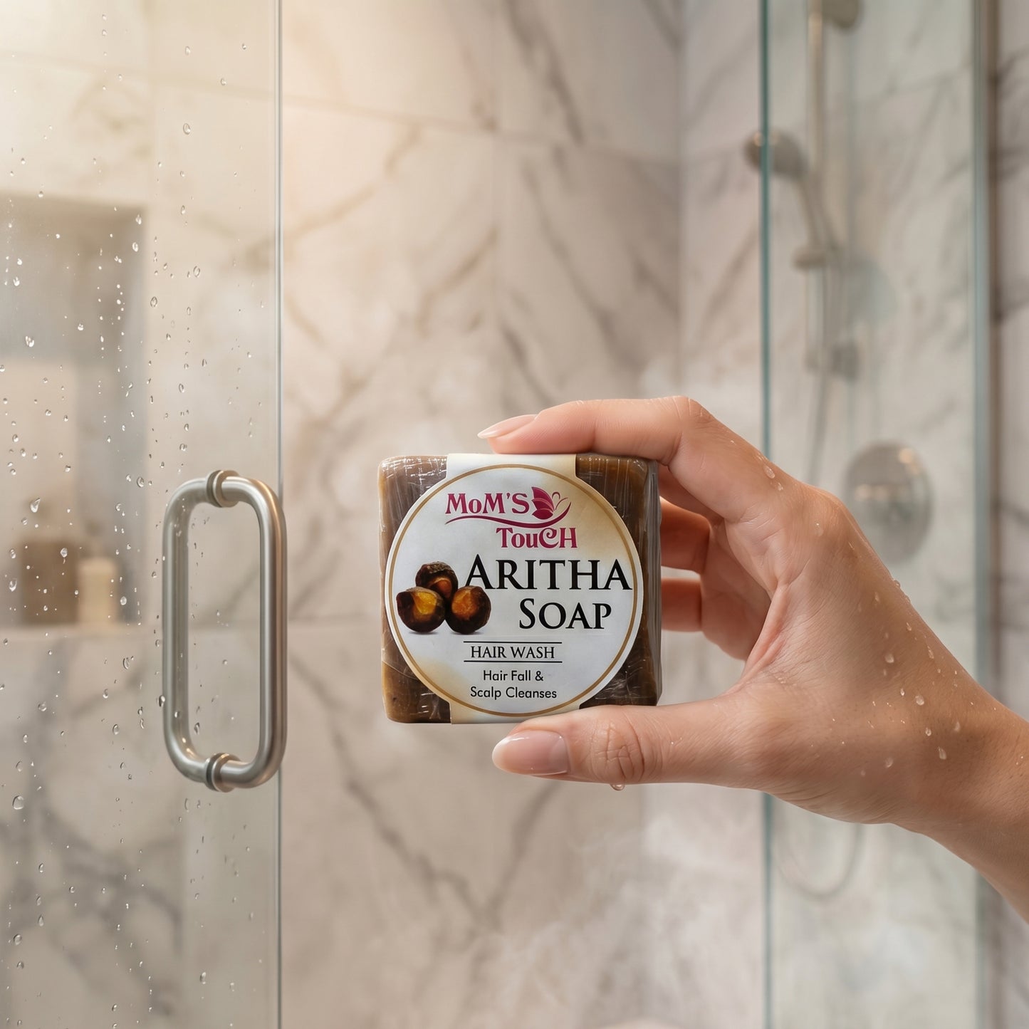 MoM'S TouCH ® ARiTHA SoAP™ | HAiR FALL & SCALP CLeANSeS | HAiR WASH | 90gm |