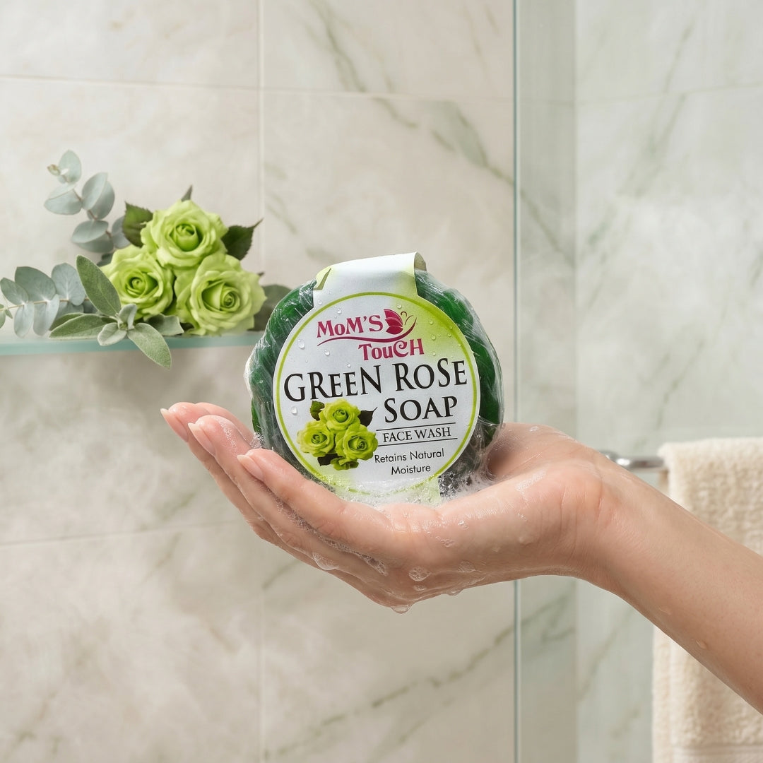 MoM'S TouCH ® GReeN RoSe SoAP | ReTAiNS NATuRAL MoiSTuRe | FACe WASH | 50gm |