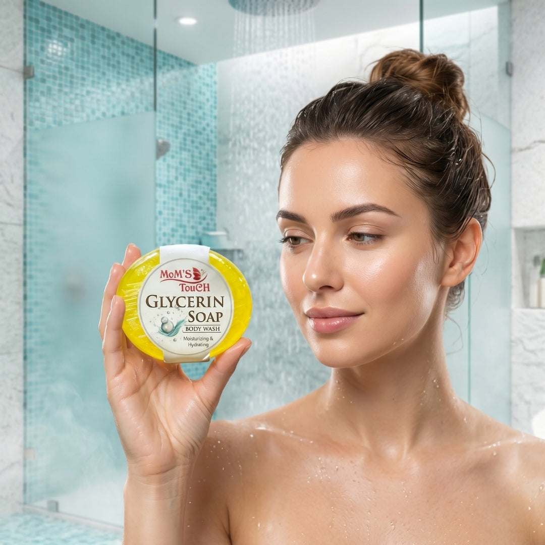 MoM'S TouCH ® GLYCeRiN SoAP | MoiSTuRiZiNG & HYDRATiNG | WiTH VITAMIN-E & NEEM EXTRACT | BoDY WASH | 90gm |