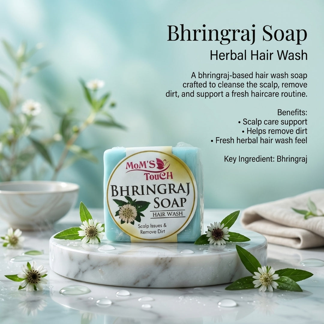 MoM'S TouCH ® BHRiNGRAJ SoAP™ | SCALP iSSUeS & ReMoVe DiRT | HAiR WASH | 90gm |