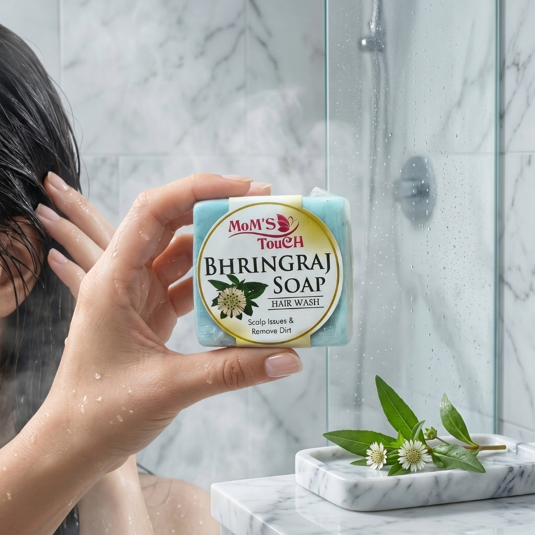 MoM'S TouCH ® BHRiNGRAJ SoAP™ | SCALP iSSUeS & ReMoVe DiRT | HAiR WASH | 90gm |