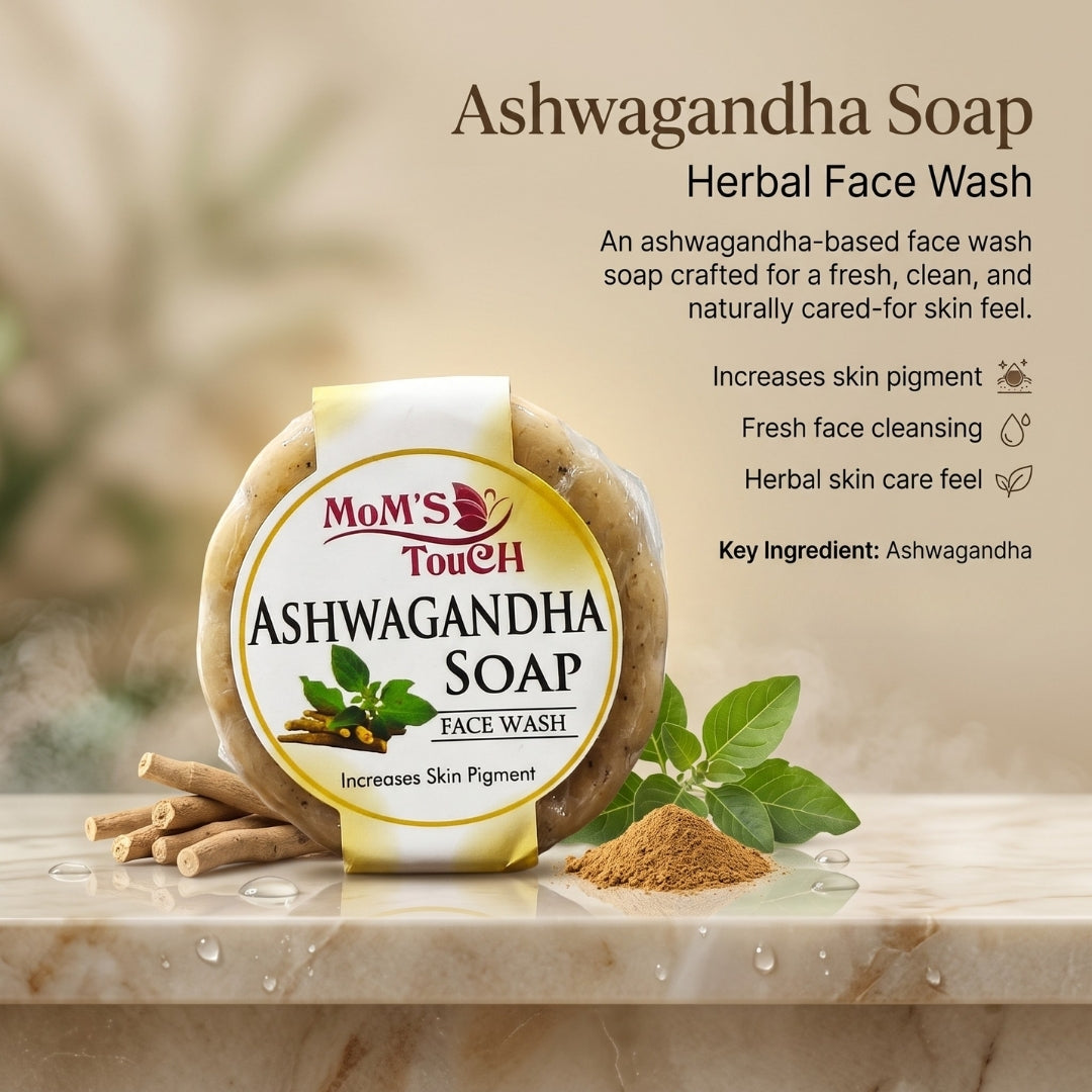 MoM'S TouCH ® ASHWAGANDHA SoAP | iNCReASeS SKiN PiGMeNT | FACe WASH | 50gm |