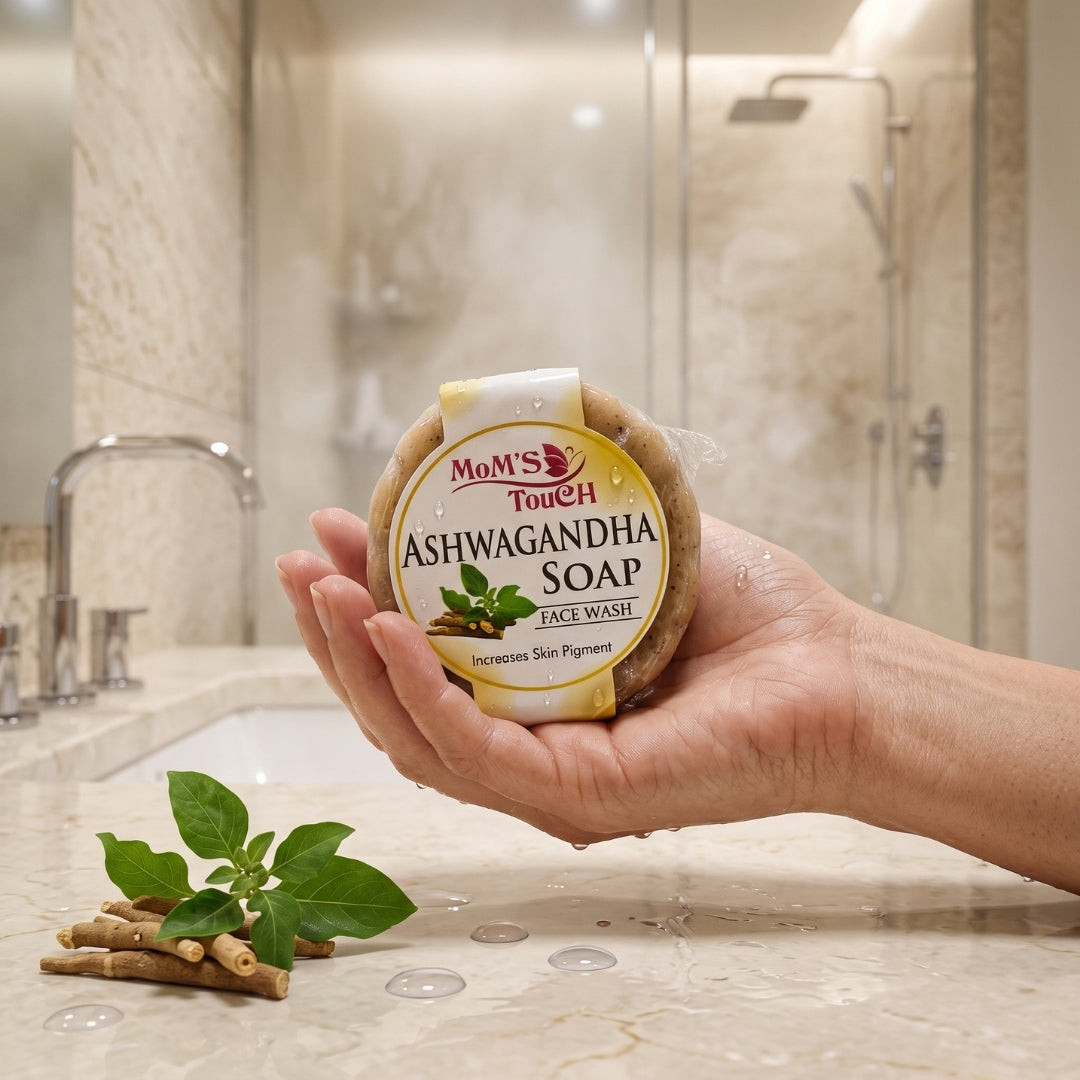 MoM'S TouCH ® ASHWAGANDHA SoAP | iNCReASeS SKiN PiGMeNT | FACe WASH | 50gm |