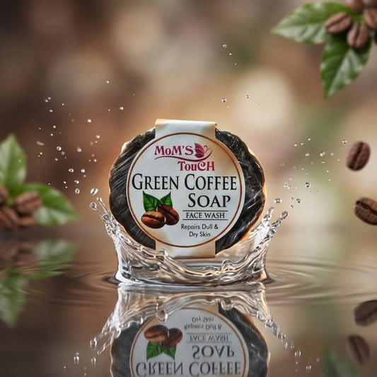 MoM'S TouCH ® GReeN CoFFee SoAP | RePAiRS DuLL & DRY SKiN | FACe WASH | 50gm |
