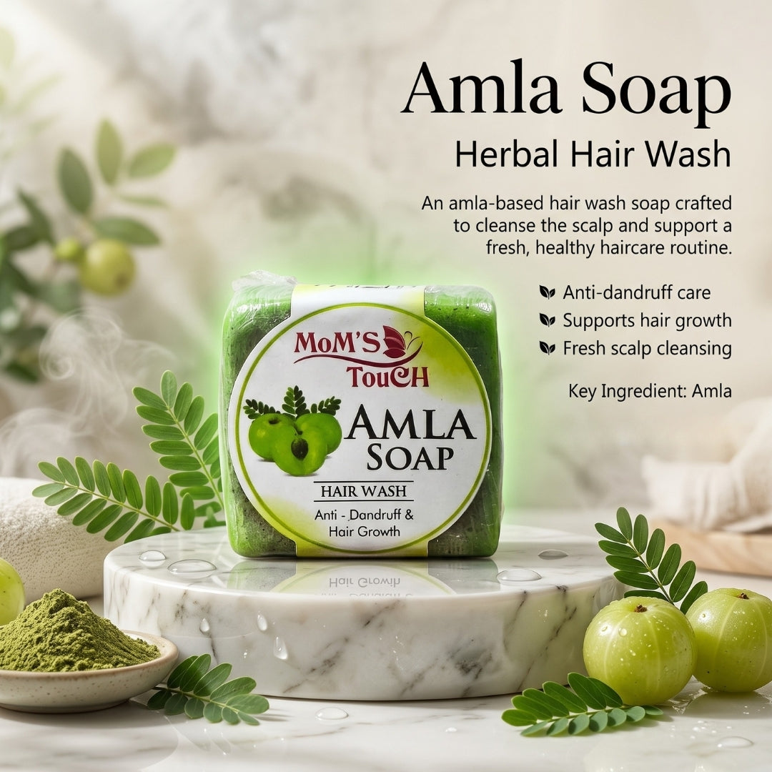 MoM'S TouCH ® AMLA SoAP™ | ANTi - DANDRuFF & HAiR GRoWTH  | HAiR WASH | 90gm |