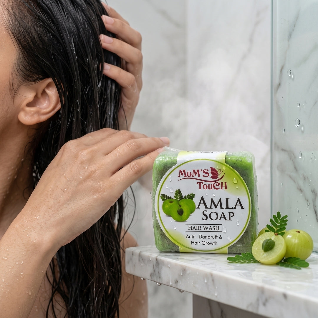 MoM'S TouCH ® AMLA SoAP™ | ANTi - DANDRuFF & HAiR GRoWTH  | HAiR WASH | 90gm |