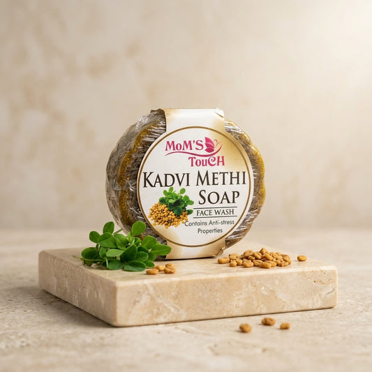 MoM'S TouCH ® KADVi MeTHi SoAP | CoNTAiNS ANTi-STReSS PRoPeRTieS | FACe WASH | 50gm |
