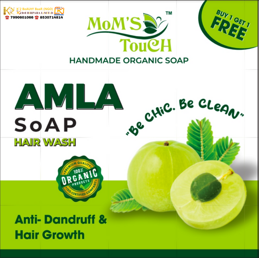 AMLA SoAP | ANTi - DANDRuFF & HAiR GRoWTH | HAIR WASH | MoM'S TouCH | HANDMADE ORGANIC SOAP | 90gm |